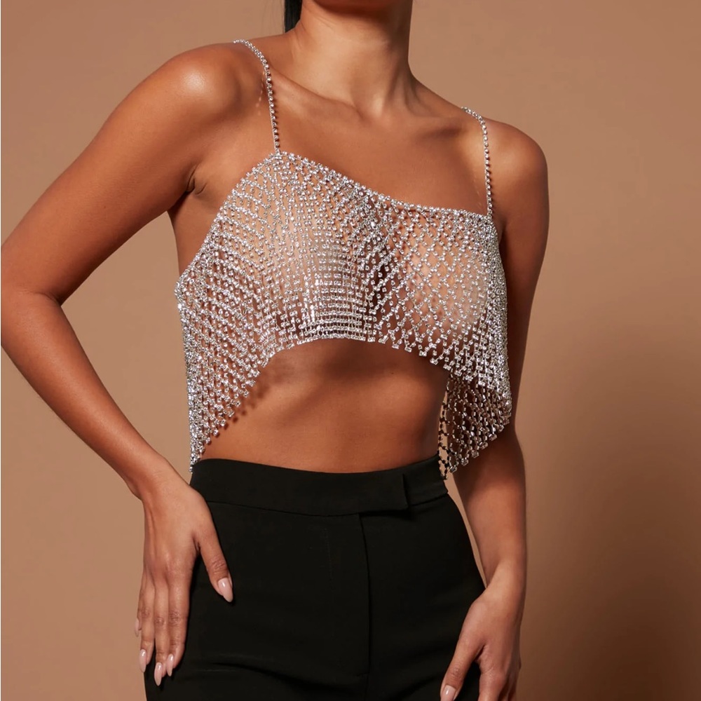 Crystal Embellished Crop Top // NYE // Festival Top